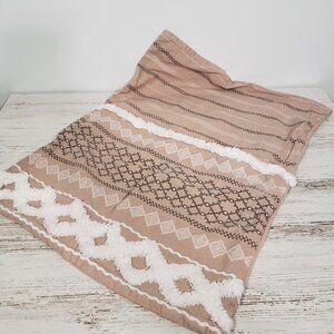 Ink & Ivy  Tan Grey cotton Pillow Sham  with Fringe Details   25 X 19